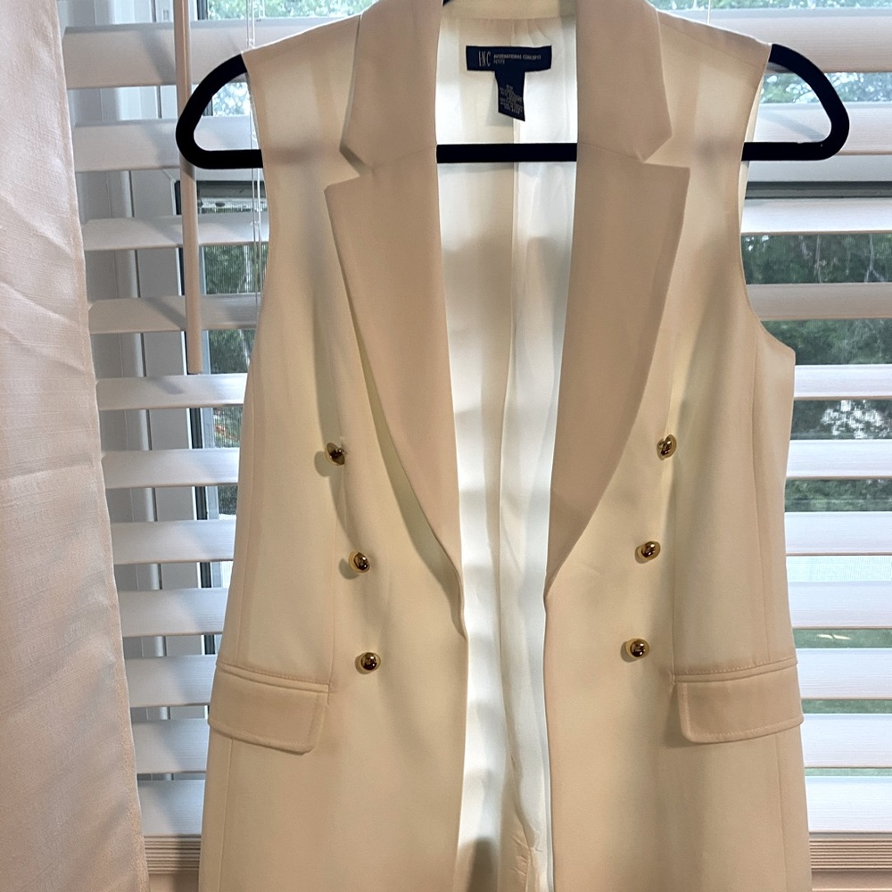 INC long Cream Vest